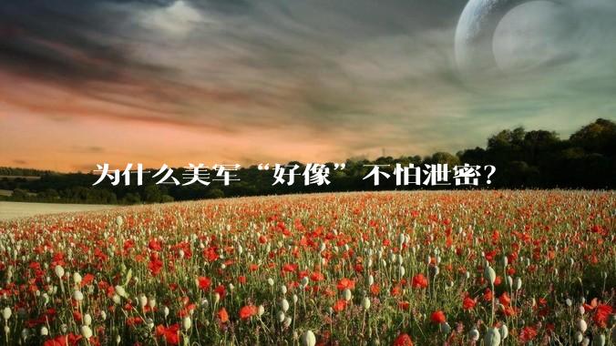 为什么美军“好像”不怕泄密？